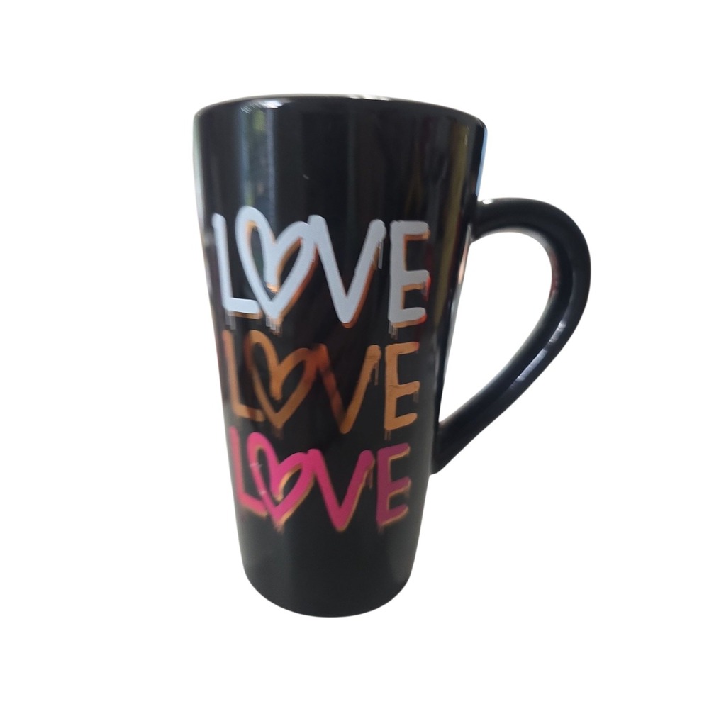 Black Latte Cup Love Drip Mug Love Girlfriend Sweetheart Love Coffee Mug Tall